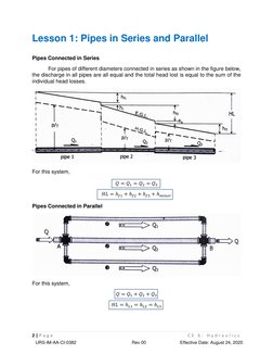 Pipes in Series and Parallel Analysis | PDF | Discharge (Hydrology ...