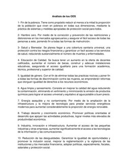Análisis de los ODS 
 
1- Fin de la pobreza. Tiene como propósito reducir al menos a la mitad la proporción 
de la población