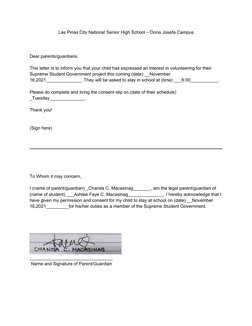 Parent Consent for Student Volunteering | PDF | Wellness