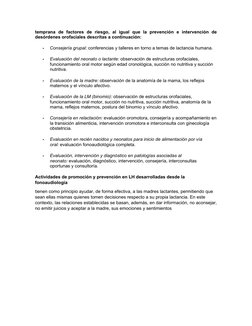 temprana  de  factores  de  riesgo,  al  igual  que  la  prevención  e  intervención  de
desórdenes orofaciales descritas a c