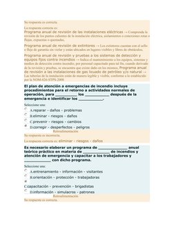 Su respuesta es correcta.
La respuesta correcta es:
Programa anual de revisión de las instalaciones eléctricas → Comprenda la