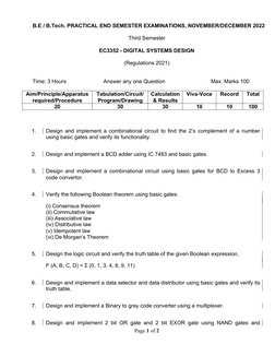 Digital Systems Design Exam Guide | PDF | Logic Gate | Computer Science
