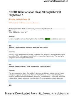 Material Downloaded From http://www.ncrtsolutions.in
www.ncrtsolutions.in
NCERT Solutions for Class 10 English First 
Flight