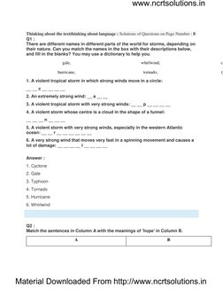 Material Downloaded From http://www.ncrtsolutions.in
www.ncrtsolutions.in
 
Thinking about the textthinking about language :