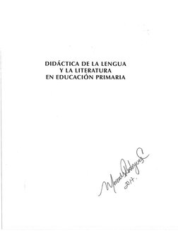 Didactica de La Lengua y La Literatura Educacion Primaria | PDF