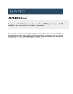 GDPR RACI Roles and Responsibilities | PDF | Business