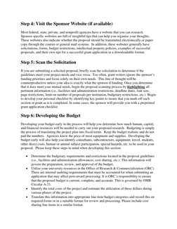 Step 4: Visit the Sponsor Website (if available) 
 
Most federal, state, private, and nonprofit agencies have a website tha