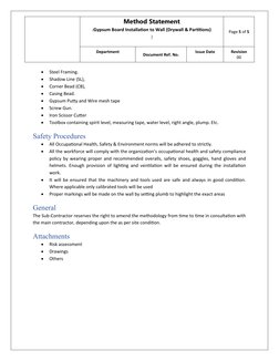 Gypsum Board Installation Method Statement | PDF | Drywall | Wall