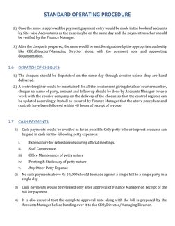 Accounting SOP for Finance Department | PDF | Invoice | Payments