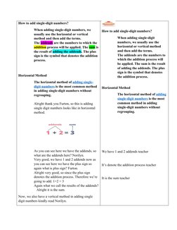 Lesson Plan: Adding Single Digits | PDF | Teachers | Numbers