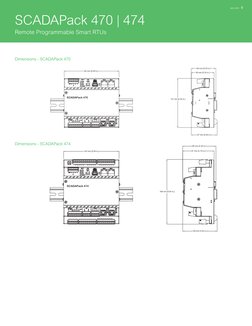 Remote Programmable Smart RTUs
SCADAPack 470 | 474
9
se.com (http://se.com)
Dimensions - SCADAPack 470
SCADAPack 470
142 mm [