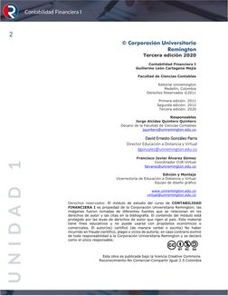Contabilidad Financiera I 
2 
 
© Corporación Universitaria 
Remington 
Tercera edición 2020 
 
Contabilidad Financiera I