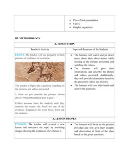 Grade 10 Evidence of Evolution Lesson Plan | PDF | Evolution | Biology