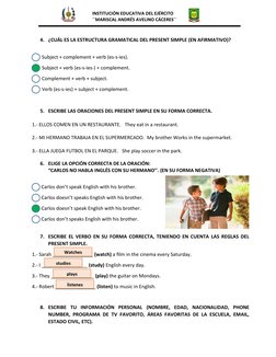 Evaluación Diagnóstica de Inglés 4to Grado | PDF | Linguistics