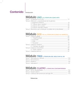 Introducción
Módulo UNO LA LITERATURA COMO ARTE
Tema 1. La literatura como arte 
 12
7ema . DeıniciĂn y características de l