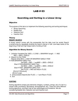 Searching and Sorting Algorithms Lab | PDF | Algorithms And Data ...