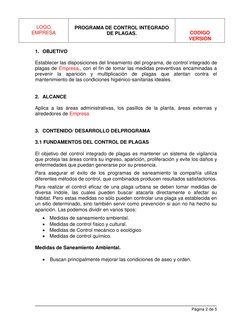 Programa de Control de Plagas Efectivo | PDF | Plaga (organismo ...