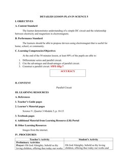Series and Parallel Circuits Lesson Plan | PDF | Series And Parallel ...