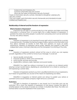 Cybercrime and Cybersecurity 
Common information Security Control 
What are the Types of Information Security Controls? 
Type