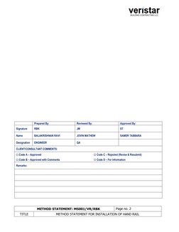 Hand Rail Installation Method Statement | PDF | Welding | Construction