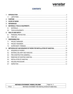 Hand Rail Installation Method Statement | PDF | Welding | Construction