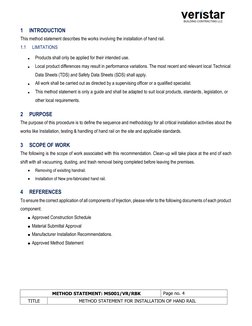 Hand Rail Installation Method Statement | PDF | Welding | Construction