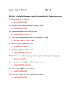 Exercises On Language Registers | PDF