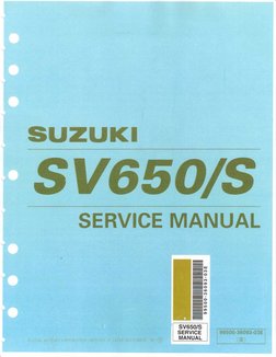 First Gen Suzuki SV650 Service Manual General Information | PDF