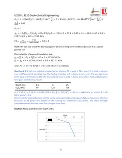 LE/CIVL 3210 Geotechnical Engineering  
 
 
6 
𝑑𝑞= 1 + 2 tan ∅′
𝑝(1 −sin ∅′𝑝)2 𝑡𝑎𝑛−1 𝐷𝑓
𝐵′ =  1 + 2 𝑡𝑎𝑛41.625°(1