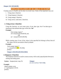 Class 11 NumPy Notes and Examples | PDF | Computer Programming | Computing