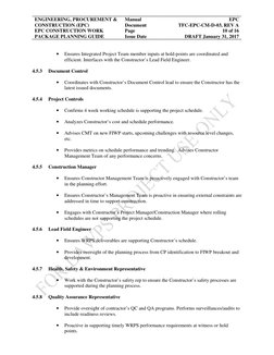 ENGINEERING, PROCUREMENT & 
CONSTRUCTION (EPC) 
EPC CONSTRUCTION WORK 
PACKAGE PLANNING GUIDE 
Manual 
Document 
Page 
Issue