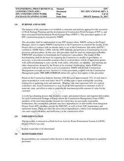 ENGINEERING, PROCUREMENT & 
CONSTRUCTION (EPC) 
EPC CONSTRUCTION WORK 
PACKAGE PLANNING GUIDE 
Manual 
Document 
Page 
Issue