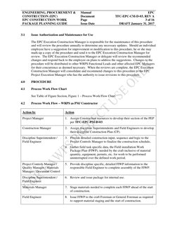 ENGINEERING, PROCUREMENT & 
CONSTRUCTION (EPC) 
EPC CONSTRUCTION WORK 
PACKAGE PLANNING GUIDE 
Manual 
Document 
Page 
Issue