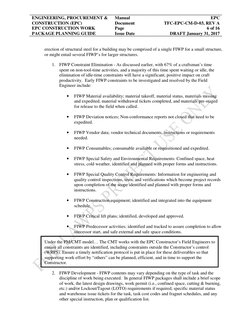 ENGINEERING, PROCUREMENT & 
CONSTRUCTION (EPC) 
EPC CONSTRUCTION WORK 
PACKAGE PLANNING GUIDE 
Manual 
Document 
Page 
Issue