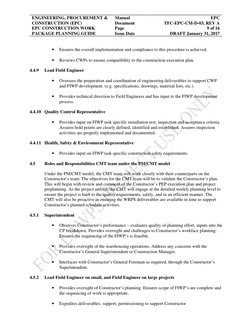 ENGINEERING, PROCUREMENT & 
CONSTRUCTION (EPC) 
EPC CONSTRUCTION WORK 
PACKAGE PLANNING GUIDE 
Manual 
Document 
Page 
Issue
