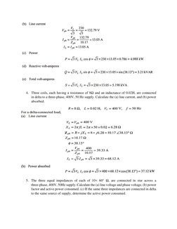 Three-Phase AC Circuit Calculations | PDF | Electrical Impedance | Ac Power