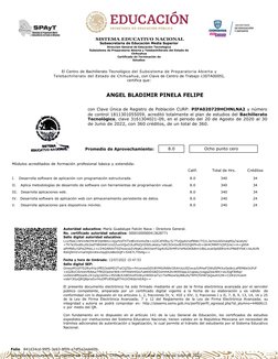 SISTEMA EDUCATIVO NACIONAL
Subsecretaría de Educación Media Superior
Dirección General de Educación Tecnológica  
Subsistema