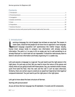 German Grammar Basics for A1 Learners | PDF | Language Mechanics ...