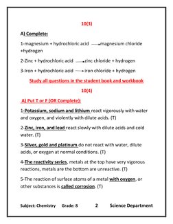 8th Grade Chemistry Revision Guide | PDF | Chemical Reactions | Magnesium