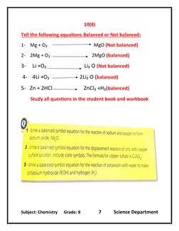 8th Grade Chemistry Revision Guide | PDF | Chemical Reactions | Magnesium