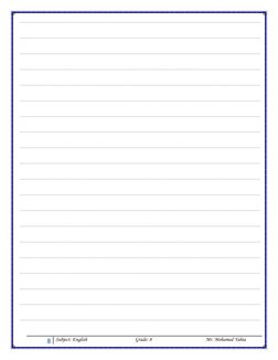 8 Subject: English                                        Grade: 8                                             Mr. Mohamed Ya