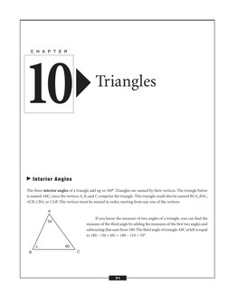  Interior Angles
The three interior angles of a triangle add up to 180°. Triangles are named by their vertices. The triangle