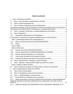Tabla de contenido
1.
Fase 1. Planificación del PESV.........................................................................
