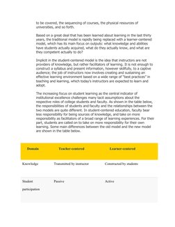 to be covered, the sequencing of courses, the physical resources of 
universities, and so forth.
Based on a great deal that h