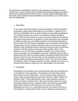 The students are accountable for what they have learned and the teachers are also. 
Teachers are in control and they plan out