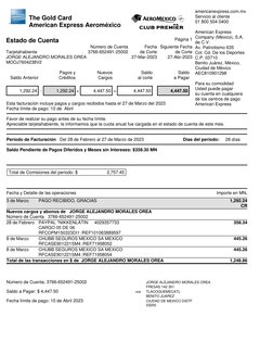 Página 1
Número de Cuenta
Fecha Siguiente Fecha
Tarjetahabiente
3766-652491-25002
de Corte
de Corte
JORGE ALEJANDRO MORALES O
