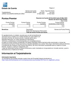 Página 4
Número de Cuenta
Fecha Siguiente Fecha
Tarjetahabiente
3766-652491-25002
de Corte
de Corte
JORGE ALEJANDRO MORALES O