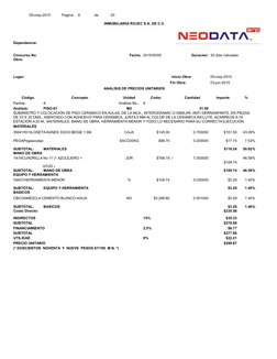 05-may-2015
Pagina: 
8
de
20
INMOBILIARIA ROJEC S.A. DE C.V.
Dependencia:
 
 
 
Concurso No.
 
Fecha: 2015/05/05
Duración: 30