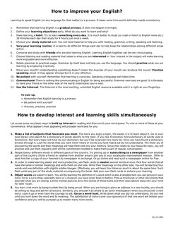 (5) of (188)
How to improve your English?
Learning to speak English (or any language for that matter) is a process. It takes