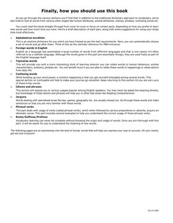 (9) of (188)
Finally, how you should use this book
As you go through the various sections you'll find that in addition to the